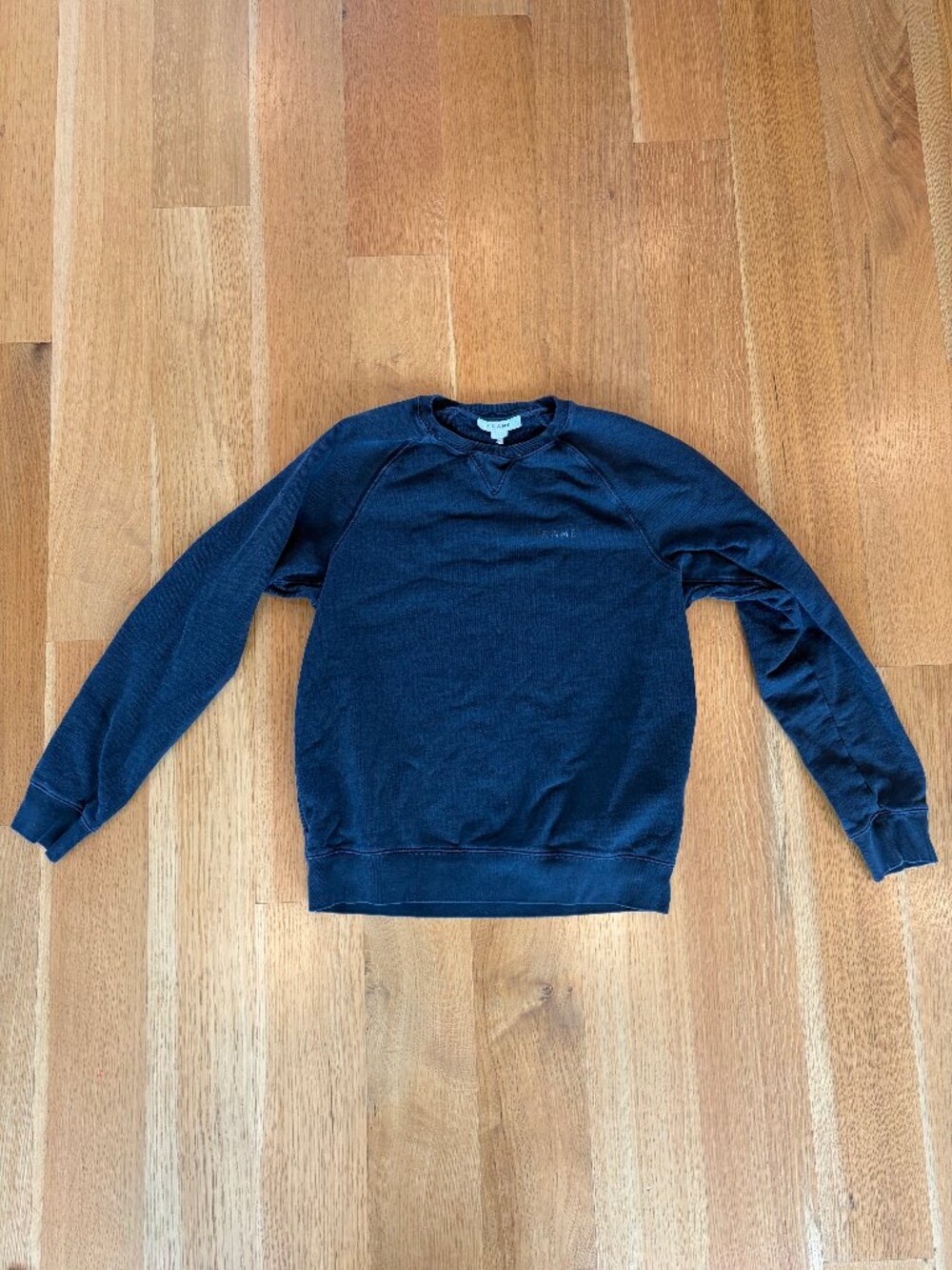 FRAME Faded Noir Cotton Crewneck Sweatshirt M